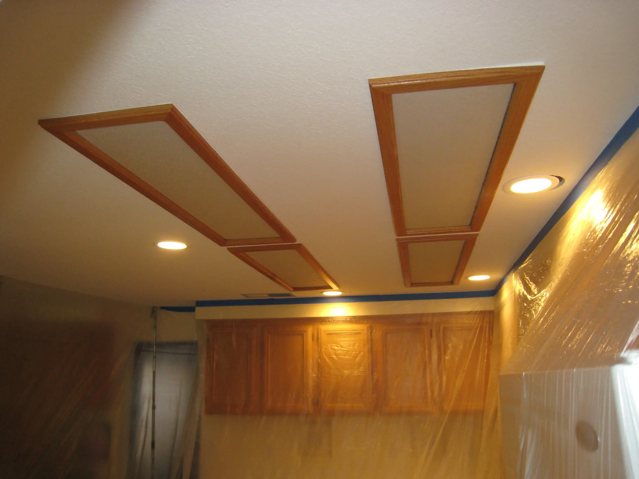 Ceiling drywall installation complete kitchen